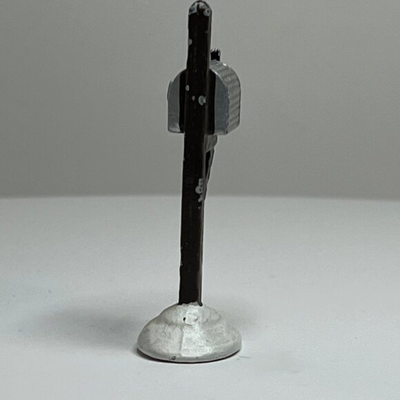 Dept 56 Silver Mail Box on Post, Snow Village Accessory from 1988 (no box) - Picture 5 of 6